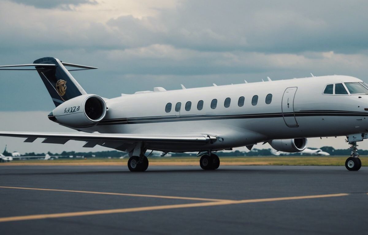 Taylor Swift's private jet usage controversy with her blurred image in the background.