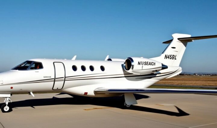 Citation Sovereign+ jet on tarmac under blue sky.