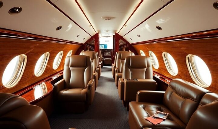 Michael Jordan's luxurious private jet interior.