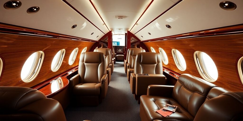 Michael Jordan's luxurious private jet interior.