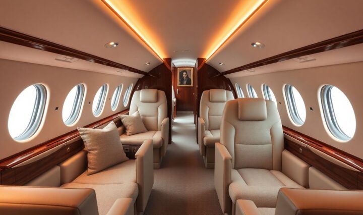 Floyd Mayweather's opulent private jet interior