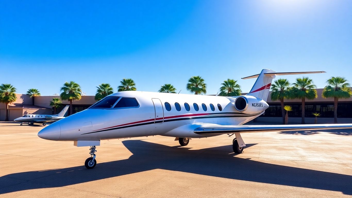 Luxury private jet at Scottsdale Airport tarmac.