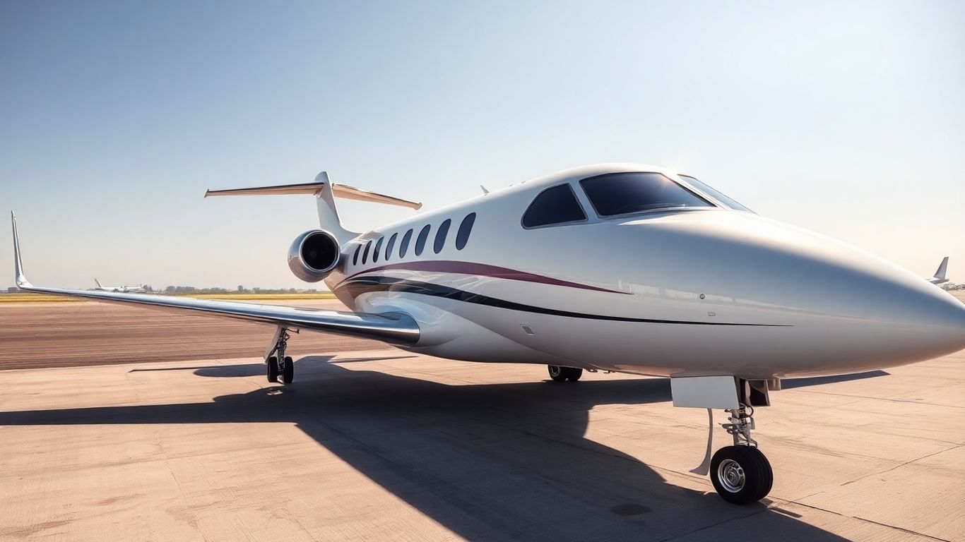 Private jet on tarmac