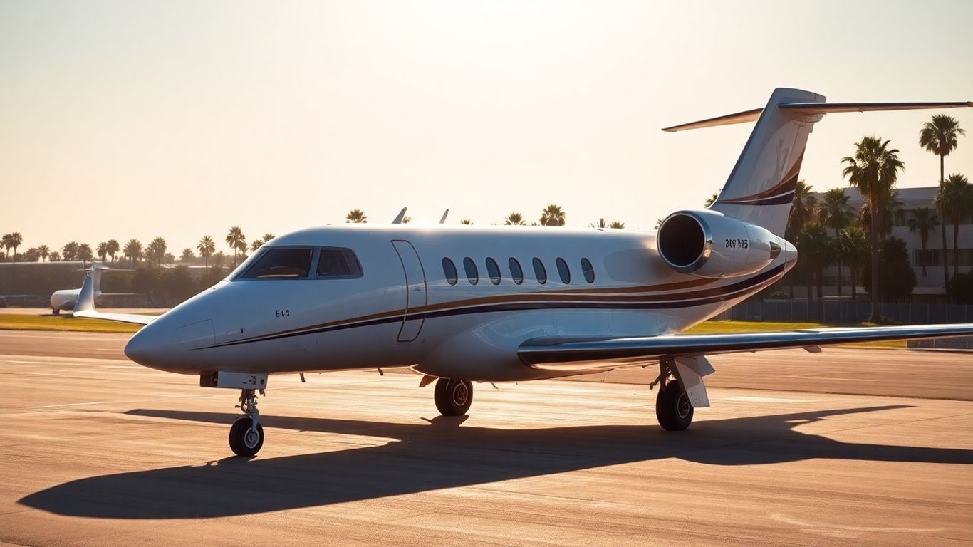 Private jet ready for flight to Orange County