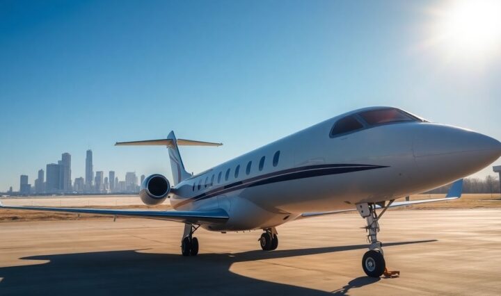Private jet at Oklahoma City airport