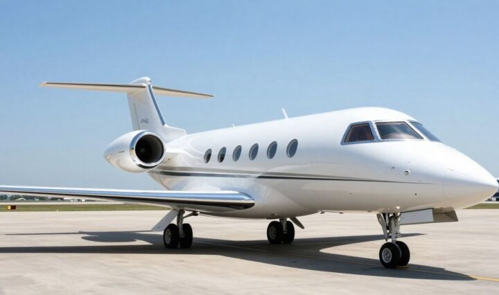 NetJets private jet on airport tarmac