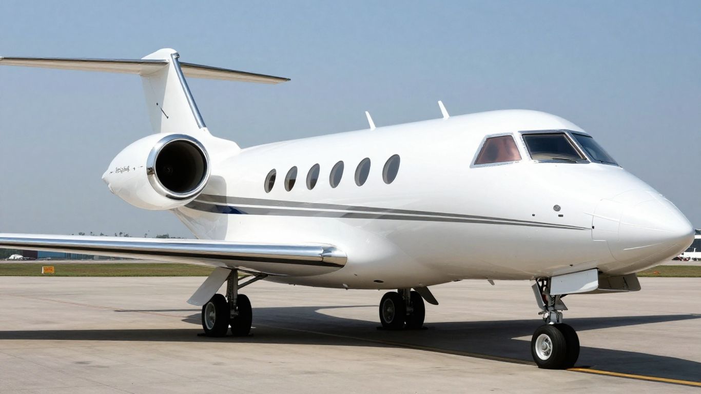Jeff Bezos's luxurious private jet on tarmac.