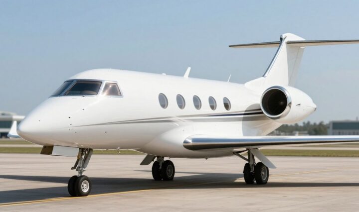 NetJets private jet on tarmac