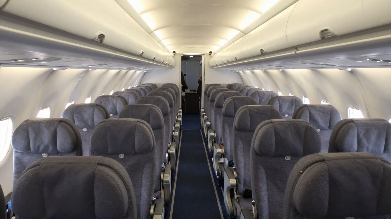 Airplane cabin with comfortable JSX seats.