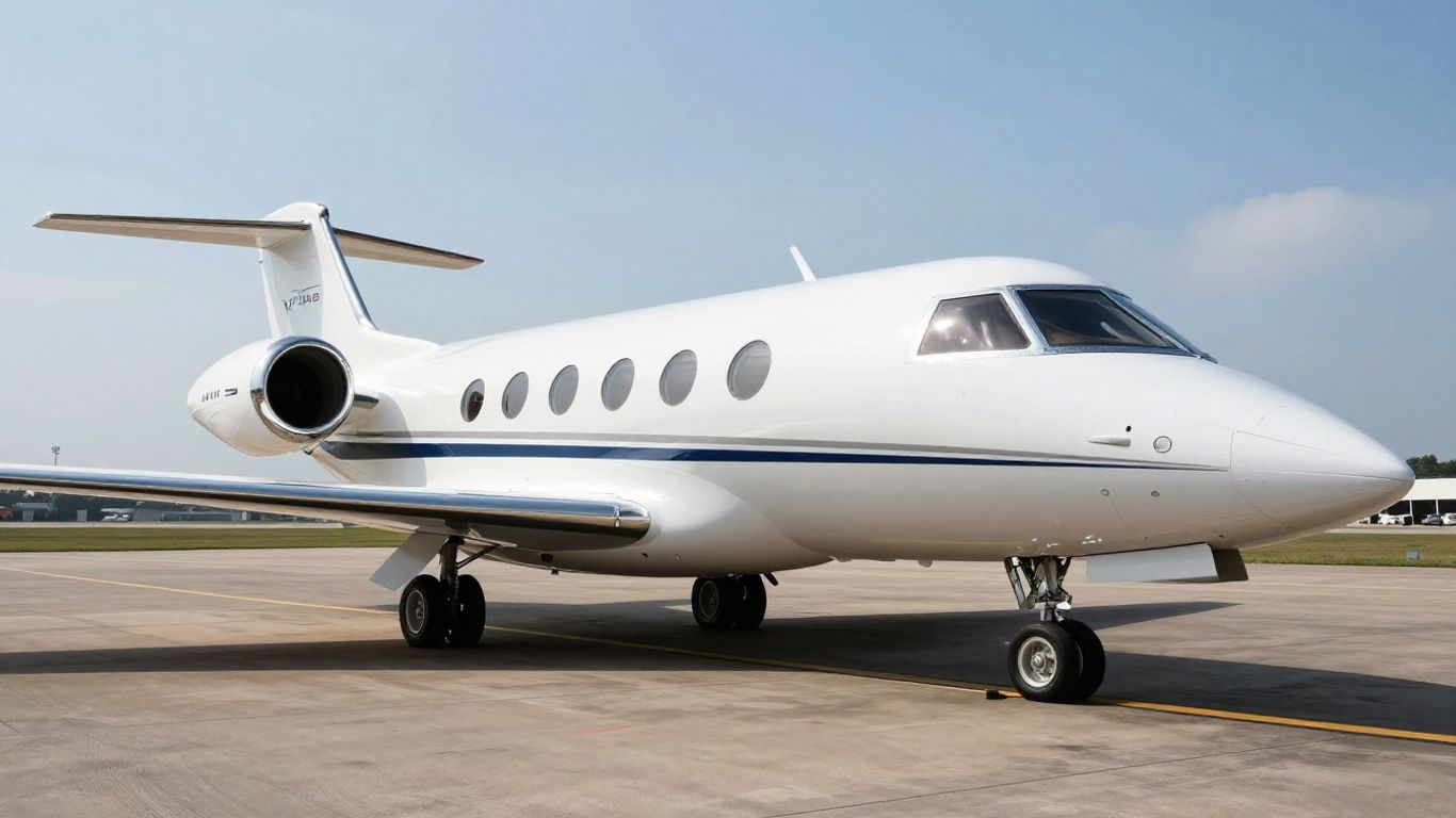 Lewis Hamilton's private jet on the tarmac.