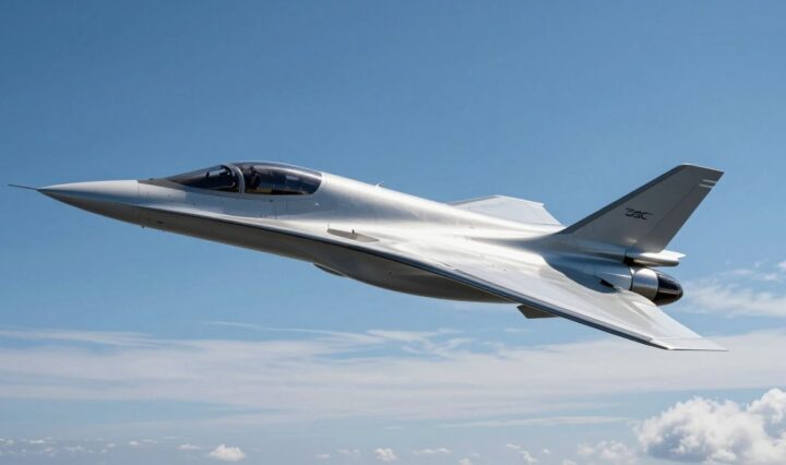 Aerion AS2 supersonic jet flying in the sky.