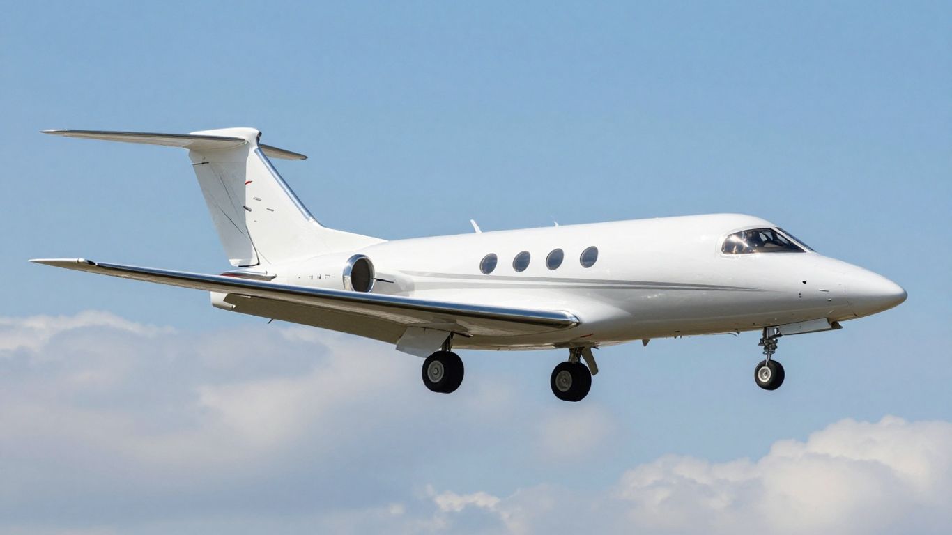 Very light jet flying in a clear blue sky.